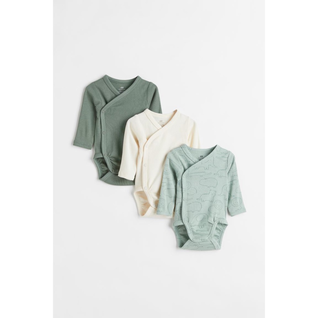 Set 3 bodysuits dài tay cho bé sơ sinh, Hờ mờ UK US săn SALE