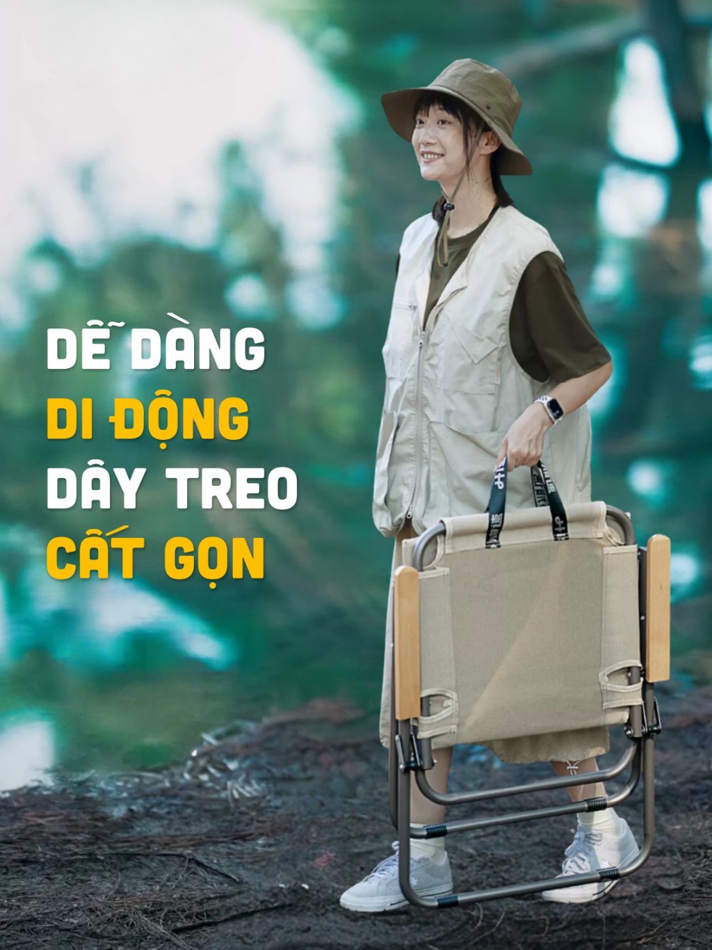 Ghế Cắm trại HISPEED Thư Giãn Ghế Dã Ngoại Bản Lề Thép Cao Cấp Cafe Picnic Câu cá Thế Hệ Mới