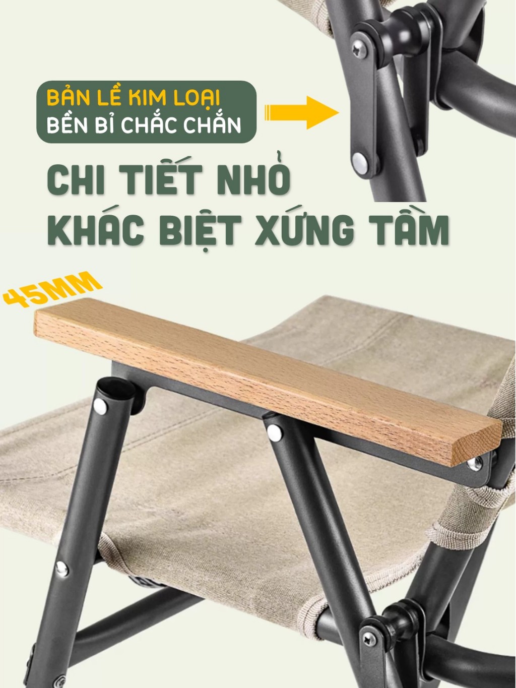 Ghế Cắm trại HISPEED Thư Giãn Ghế Dã Ngoại Bản Lề Thép Cao Cấp Cafe Picnic Câu cá Thế Hệ Mới