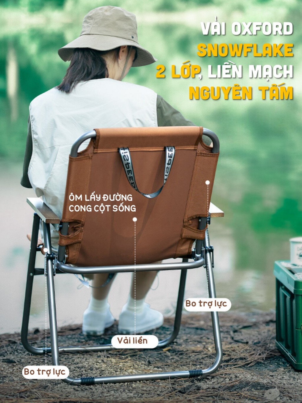 Ghế Cắm trại HISPEED Thư Giãn Ghế Dã Ngoại Bản Lề Thép Cao Cấp Cafe Picnic Câu cá Thế Hệ Mới