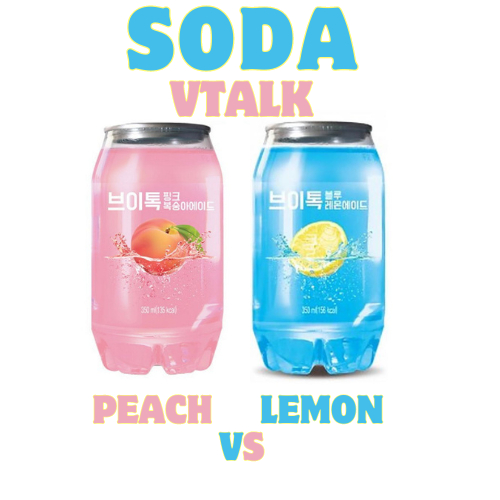 NƯỚC SODA TRÁI CÂY HÀN QUỐC VTALK VỊ CHANH , ĐÀO 350ML