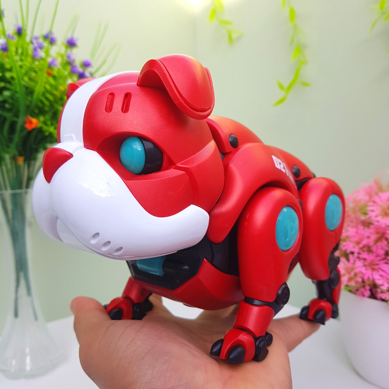 Đồ chơi mô hình chó Pitbull biết đi có nhạc có đèn tặng kèm pin dành cho bé - Đồ chơi MiniKids