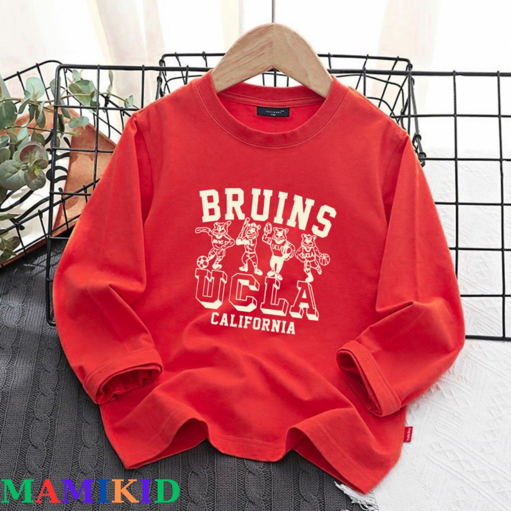 Áo Tay Dài Cho Bé Trai, 10-40KG Áo Phông Cho Bé, Áo Thu Đông Hình Bru California