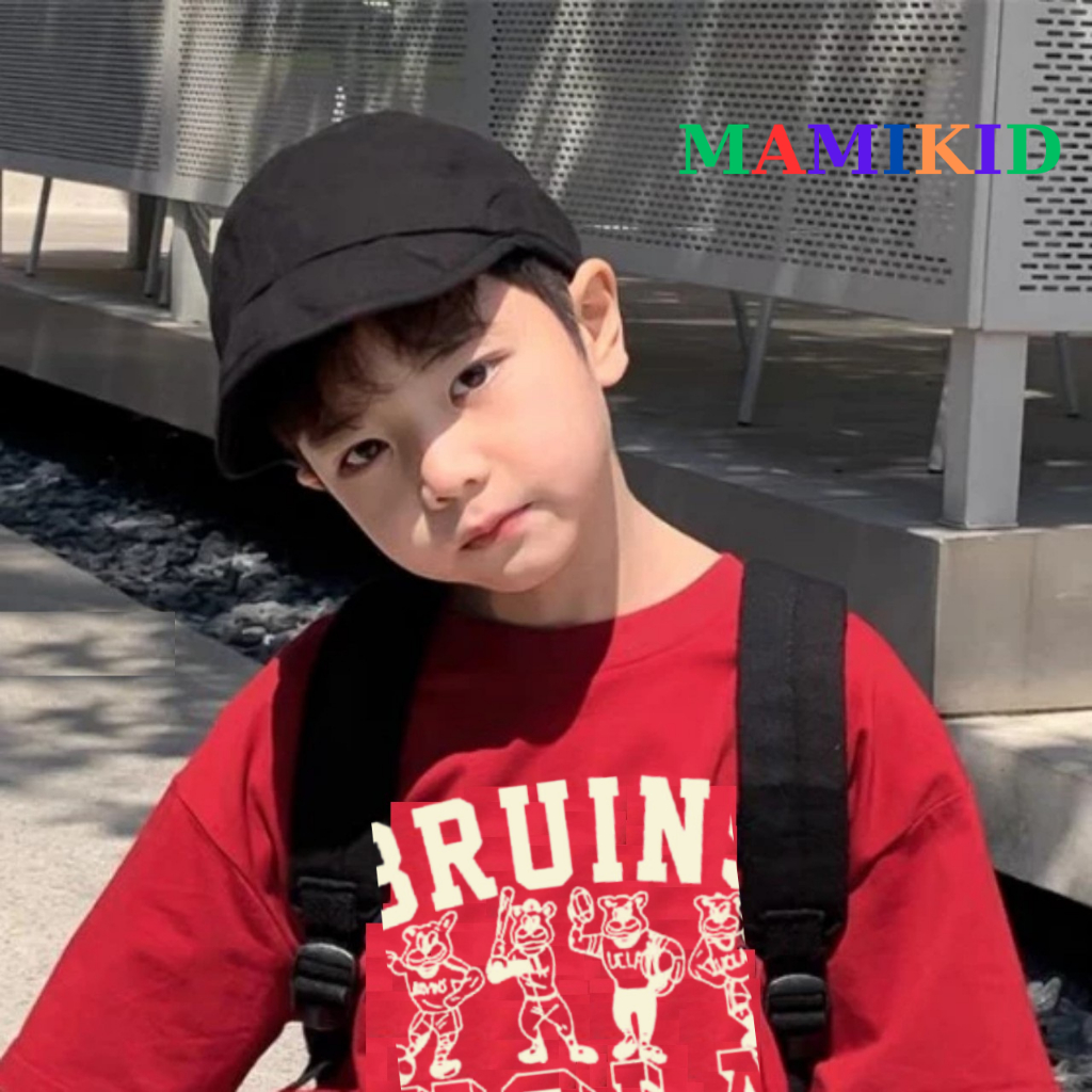 Áo Tay Dài Cho Bé Trai, 10-40KG Áo Phông Cho Bé, Áo Thu Đông Hình Bru California