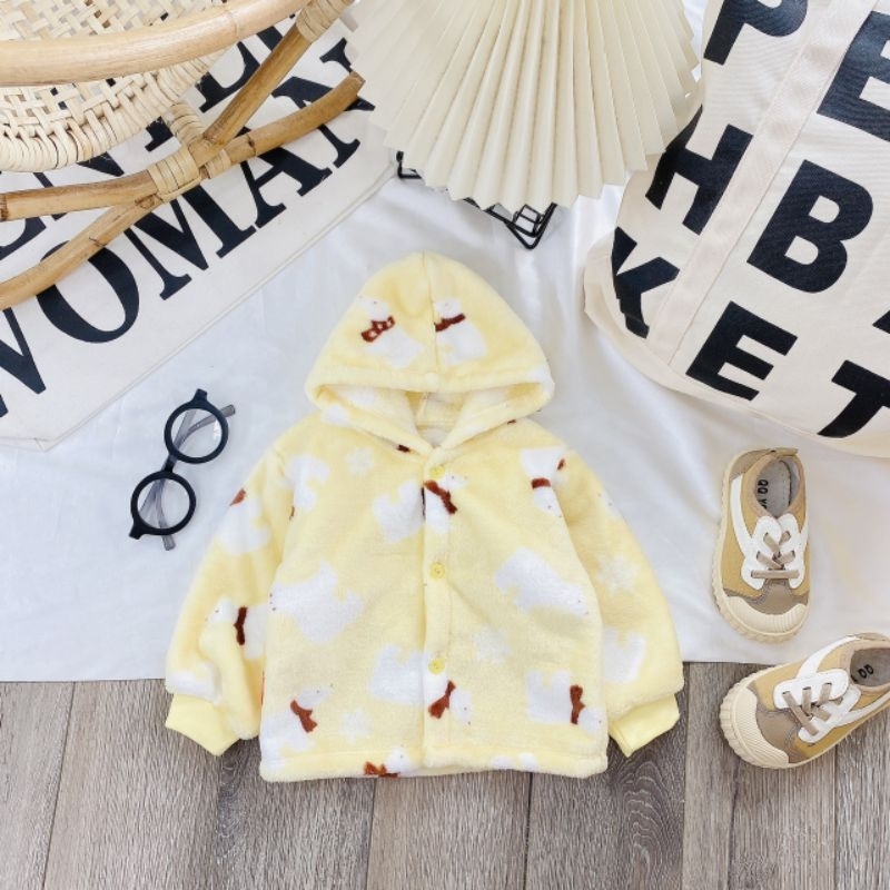 Áo Khoác Lông Tuyết Có Mũ Mềm Ấm Cho Bé 3-10KG, TM