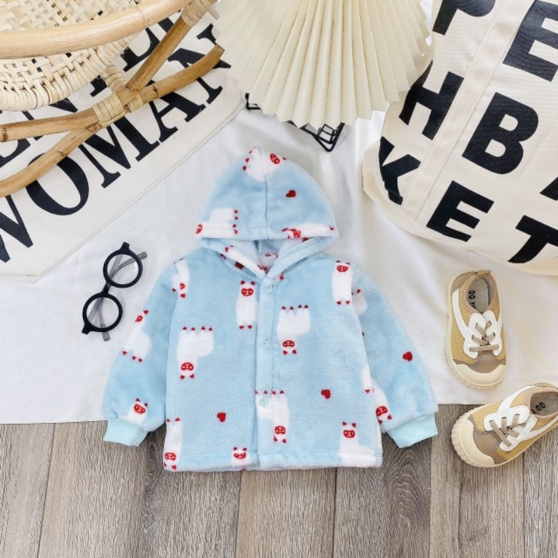 Áo Khoác Lông Tuyết Có Mũ Mềm Ấm Cho Bé 3-10KG, TM