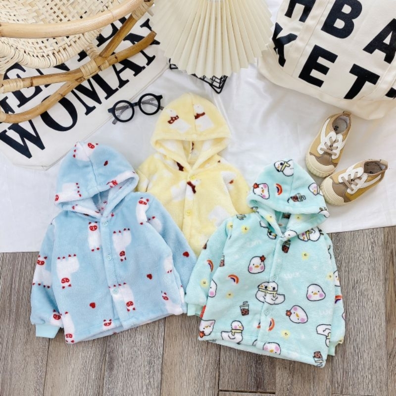 Áo Khoác Lông Tuyết Có Mũ Mềm Ấm Cho Bé 3-10KG, TM