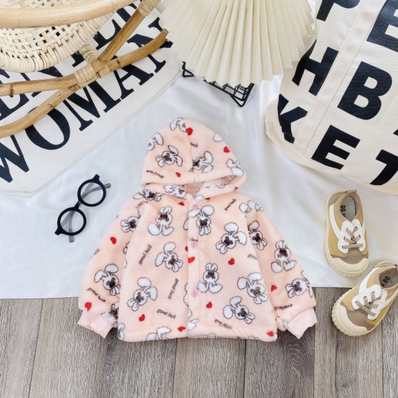 Áo Khoác Lông Tuyết Có Mũ Mềm Ấm Cho Bé 3-10KG, TM