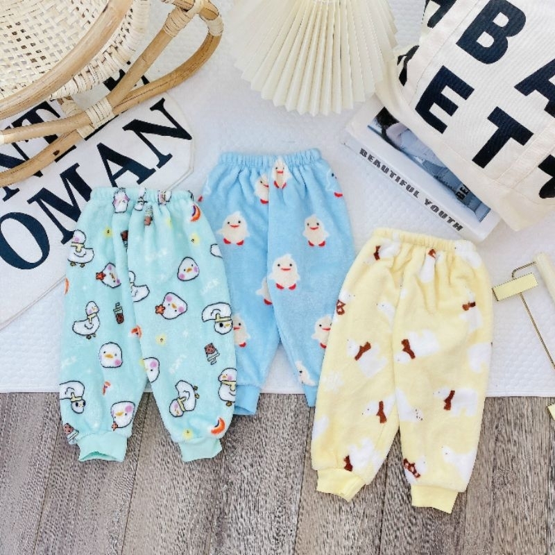 Quần Dài Lông Tuyết Mềm Ấm Cho Bé 3-10KG