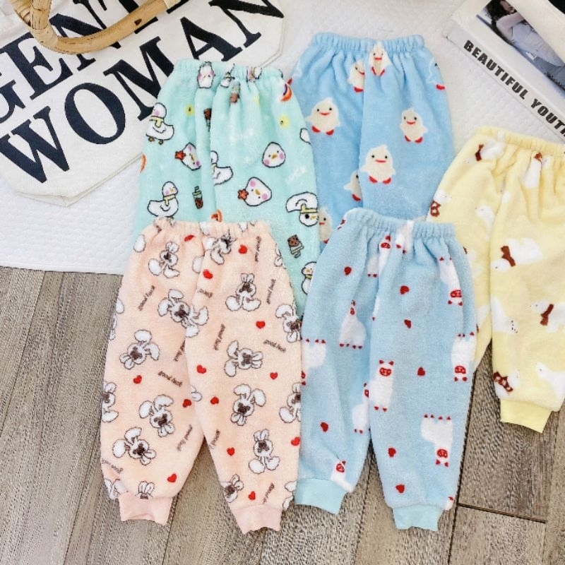 Quần Dài Lông Tuyết Mềm Ấm Cho Bé 3-10KG