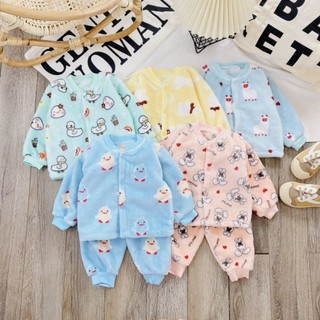 Bộ quần áo lông tuyết mềm ấm cho bé 3-10kg, btc
