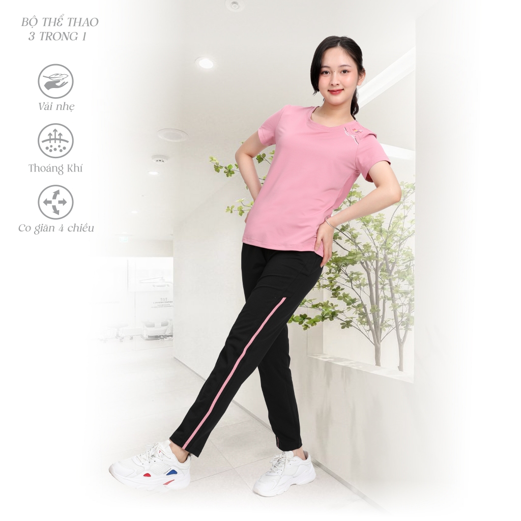 Bộ dài tay ngắn nữ cao cấp chất liệu poly cát 313p 3369 PALTAL