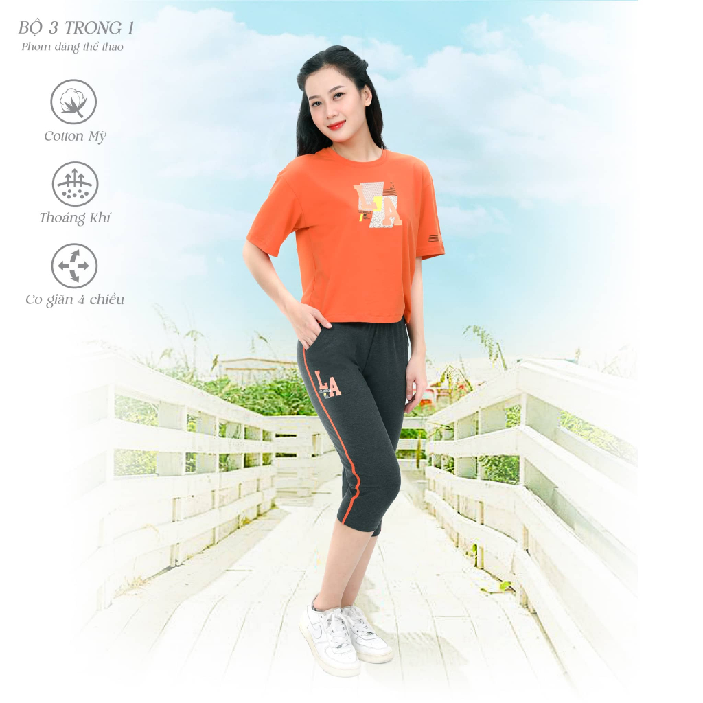 Bộ lửng nữ mặc nhà chất liệu cotton Mỹ cao cấp 194p 7003 PALTAL