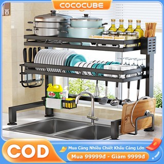 Coco kệ đựng bát đĩa trên bồn rửa bát cao cấp đa năng tầng kệ để chén đĩa trên bồn rửa bát giá để bát đĩa thoát nước