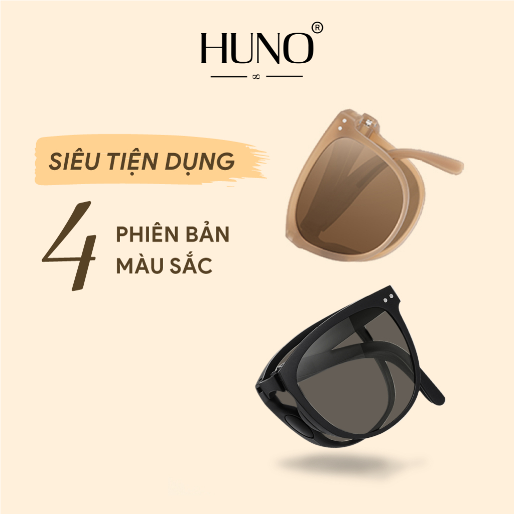 Kính mát gấp gọn tiện lợi, chống tia UV thời trang nam nữ phong cách hàn quốc HUNO - KR109