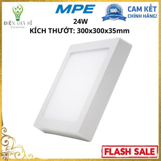 Đèn ốp nổi vuông 24w 300x300x35, chính hãng mpe, bảo hành 2 năm