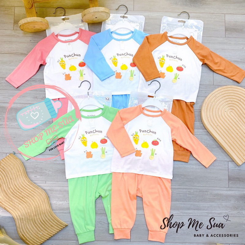 Bộ Dài Tay Raglan Punchun Siêu Mềm Cho Bé 9m-5y