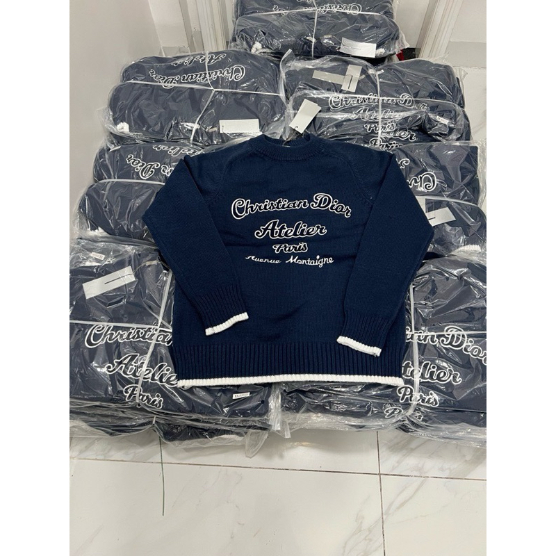 Áo Sweater len - Christian Dior - Atelier xanh navy new2023