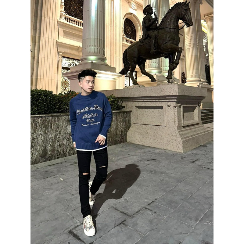 Áo Sweater len - Christian Dior - Atelier xanh navy new2023