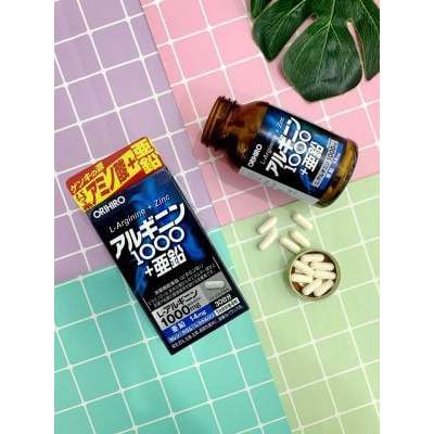 Viên Uống Tăng Cường Sinh Lý L-Arginine Và Kẽm Orihiro Cải Thiện Chất Lượng Tinh Trùng Nam Giới 120 Viên