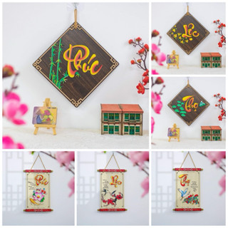 Tranh Thư Pháp Bằng Gỗ Chữ Phúc Lộc Thọ - Tranh Phúc Lộc Thọ Trang Trí Tết, Tranh gỗ- Bảng gỗ trang trí tết