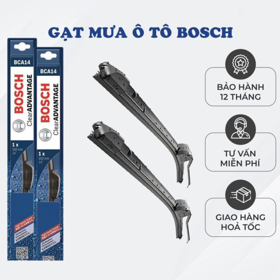 Gạt Mưa Bosch - Cần Gạt Mưa Ô Tô Silicone Loại Thân Mềm Không Xương Cao Cấp