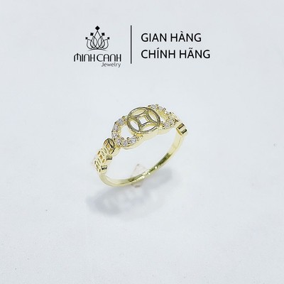 Nhẫn Bạc 3 Kim Tiền Đính Đá Tài Lộc May Mắn Minh Canh Jewelry