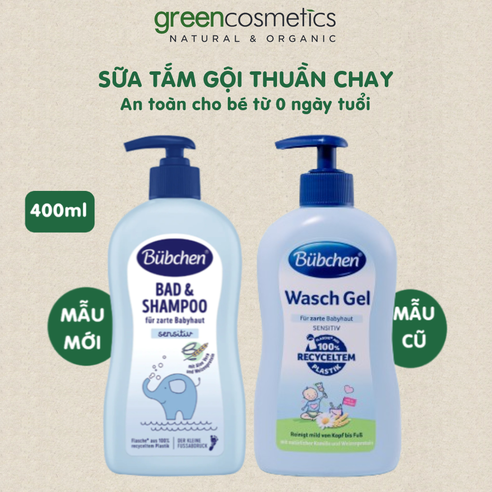 Sữa tắm gội thuần chay Bubchen baby bad, wasch Gel cho bé từ 0 ngày tuổi