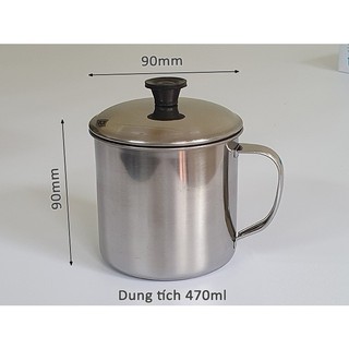 CA INOX CÓ NẮP ĐẬY 9cm
