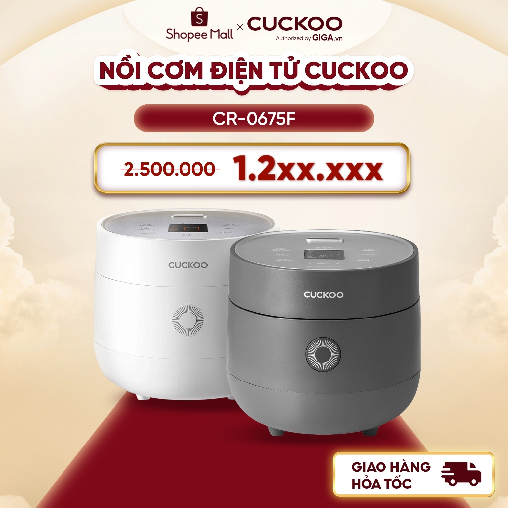 Nồi Cơm Điện Tử Cuckoo Chống Dính CR-0675F / UGUGCRVN - Dung Tích 1.08L - Điều Khiển Cảm Ứng - Nắp Phụ Tháo Rời
