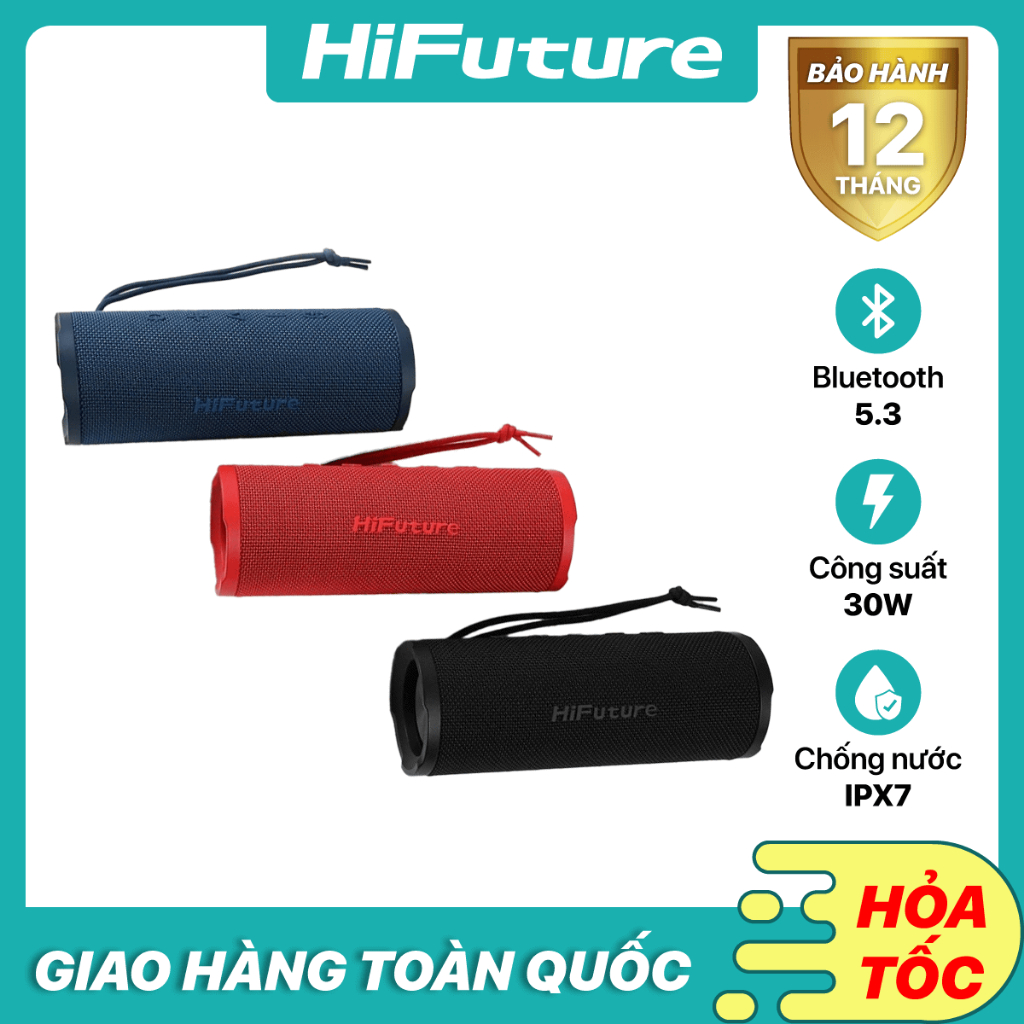 Loa Bluetooth HiFuture Ripple 30W Nhỏ Gọn Di Động IPX7 Waterproof