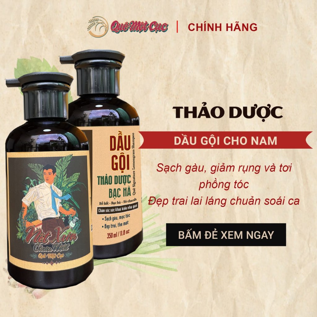 Dầu Gội Thảo Dược Bạc Hà, Dầu Gội Nam The Mát, Tăng Độ Đẹp Trai Cho Mái Tóc Sạch Gàu, Mềm Mượt Từ Thiên Nhiên