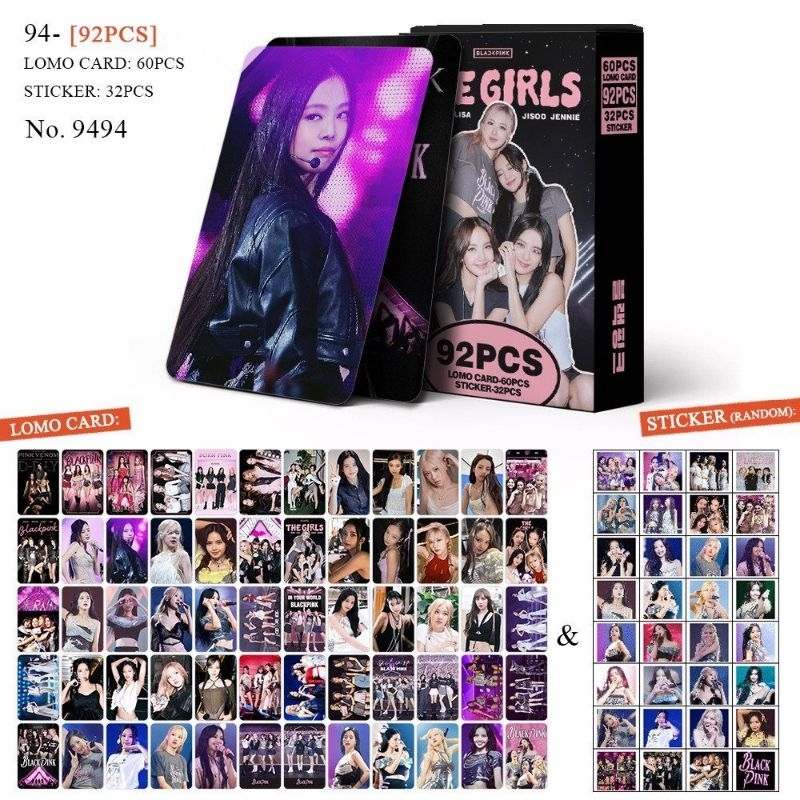 Set 60 Lomocard 32 Random Sticker Blackpink Lomocard 92 món Blackpink