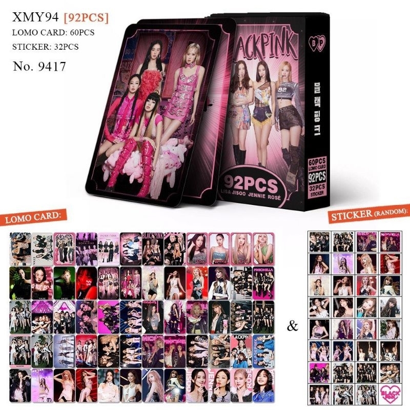 Set 60 Lomocard 32 Random Sticker Blackpink Lomocard 92 món Blackpink