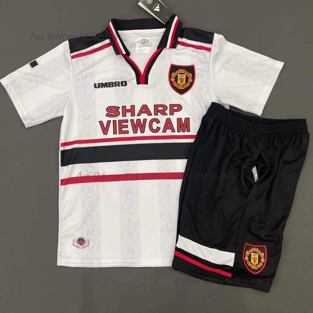 Bộ Quần Áo Bóng Đá CLB Manchester United, Áo Đá Banh Mu Retro - Chuẩn Mẫu Thi Đấu - Vải Polyester Gai Thái