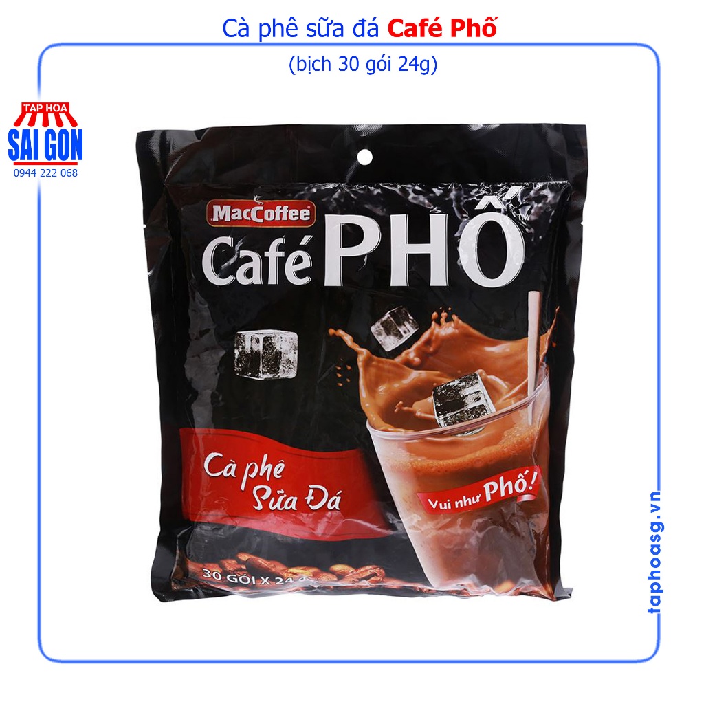 Cà phê sữa đá MacCoffee Café Phố / GOLD bịch 30 gói cà phê sữa sánh quyện, đậm đặc, tinh tế