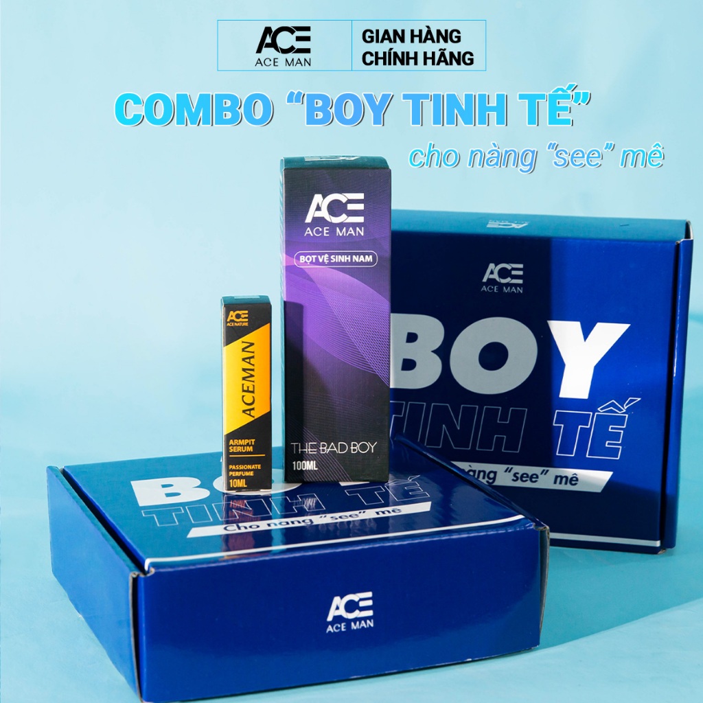 Bộ quà tặng bạn trai Boy Tinh Tế ACEMAN với bộ sản phẩm chăm sóc cá nhân nam giới tặng kèm hộp quà sang trọng