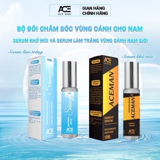 Bộ đôi lăn khử mùi nam, lăn nách nam ngăn tiết mồ hôi hiệu quả và serum làm trắng vùng nách ACE 10ml/ chai