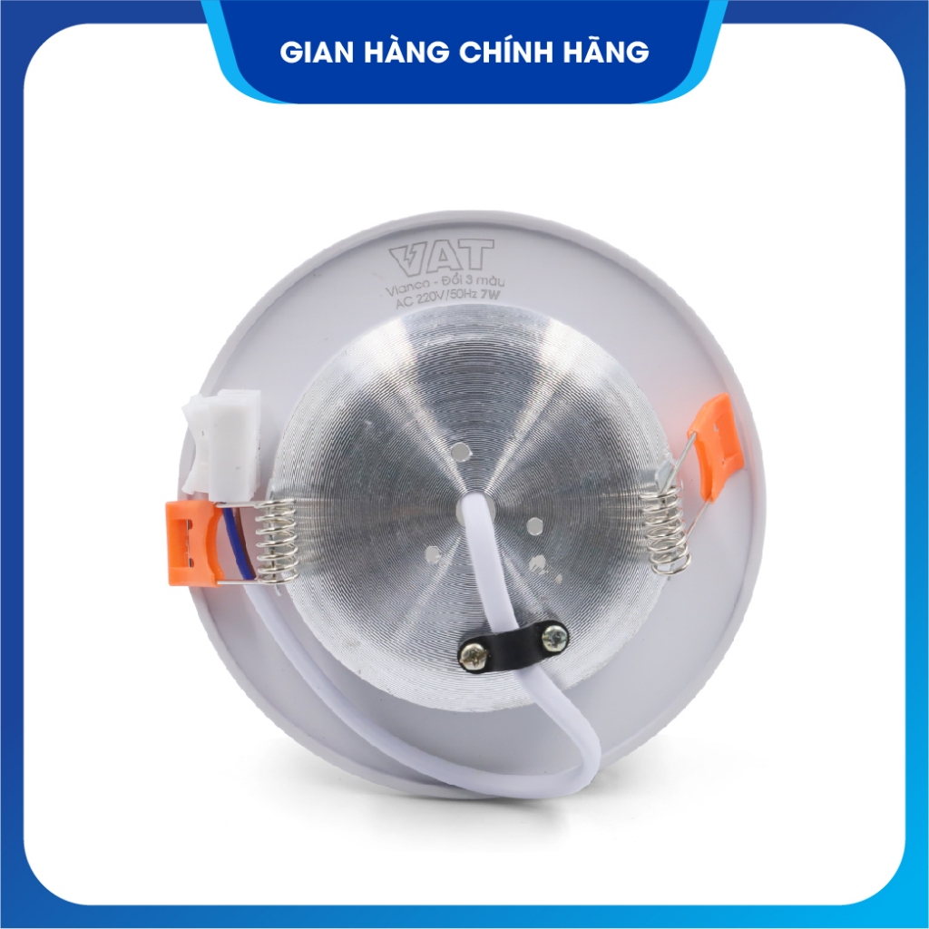 Đèn LED âm trần đế thường VIANCO VAT 7W  - đổi màu