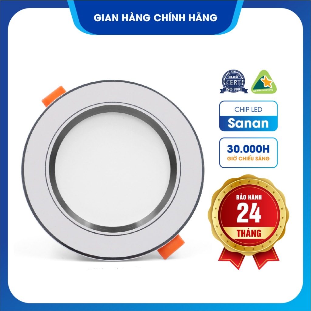 Đèn LED âm trần Vianco VAT đế đúc thân nhôm nhựa - Ánh sáng trắng