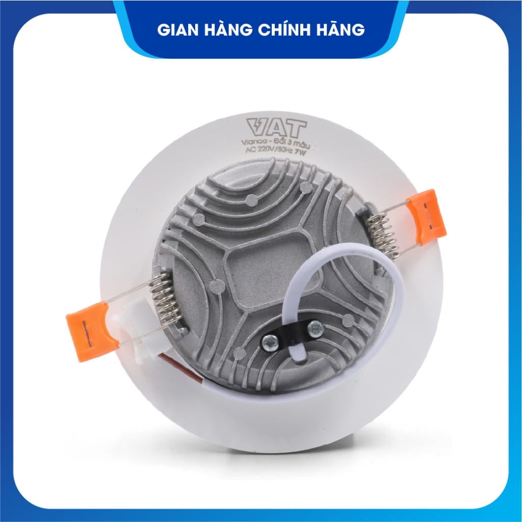 Đèn LED âm trần Vianco VAT đế đúc thân nhôm nhựa - đổi màu