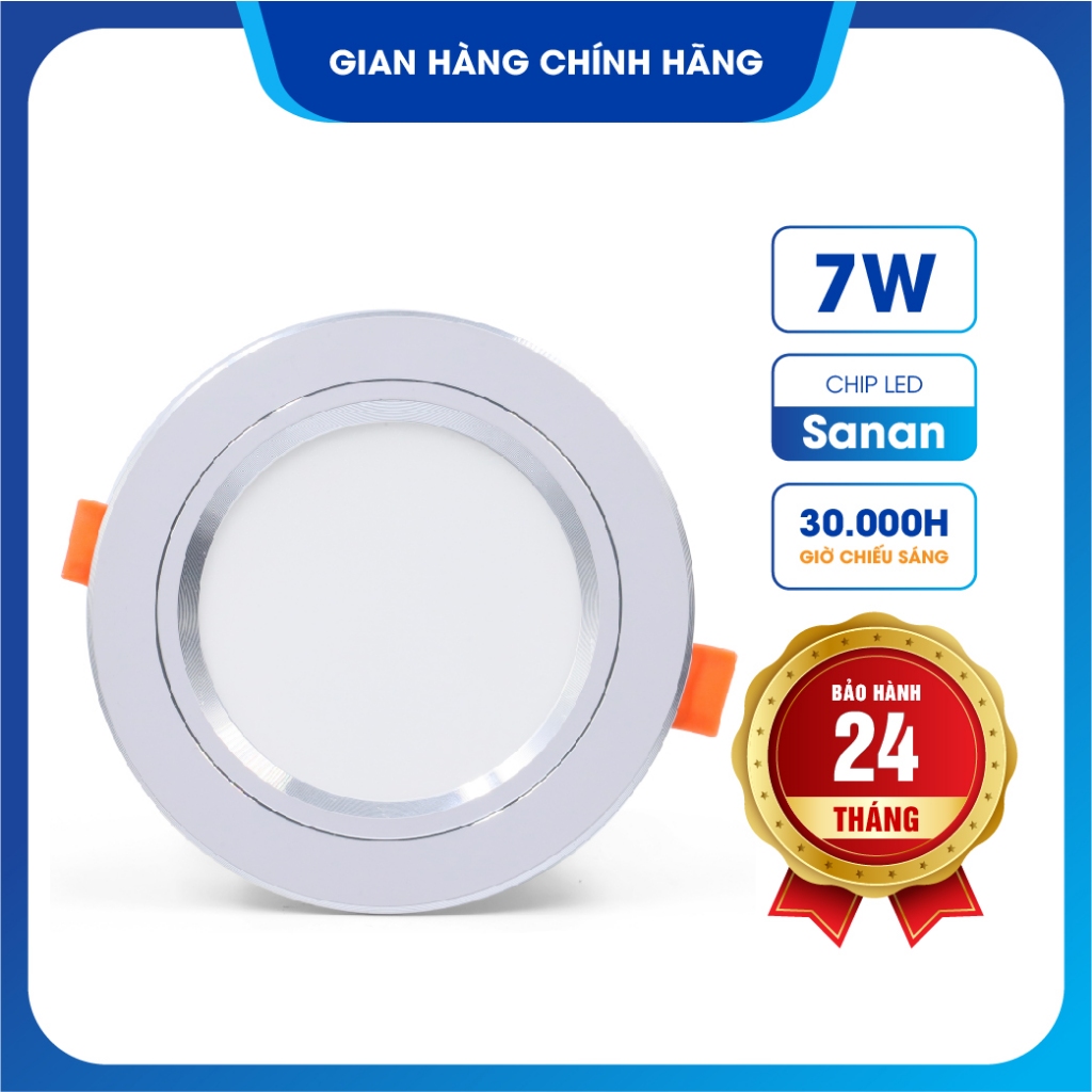 Đèn LED âm trần đế thường VIANCO VAT 7W  - đổi màu