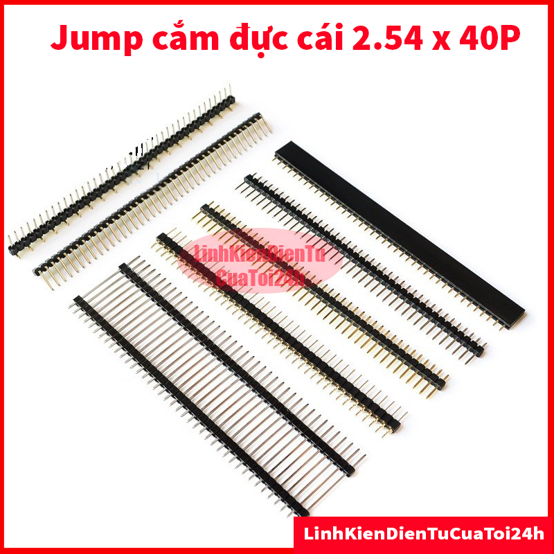 Jump đực đơn,cái đơn, đôi thẳng, cong 2.54mm 2x5P, 2x10P, 2x20P, 2x40P