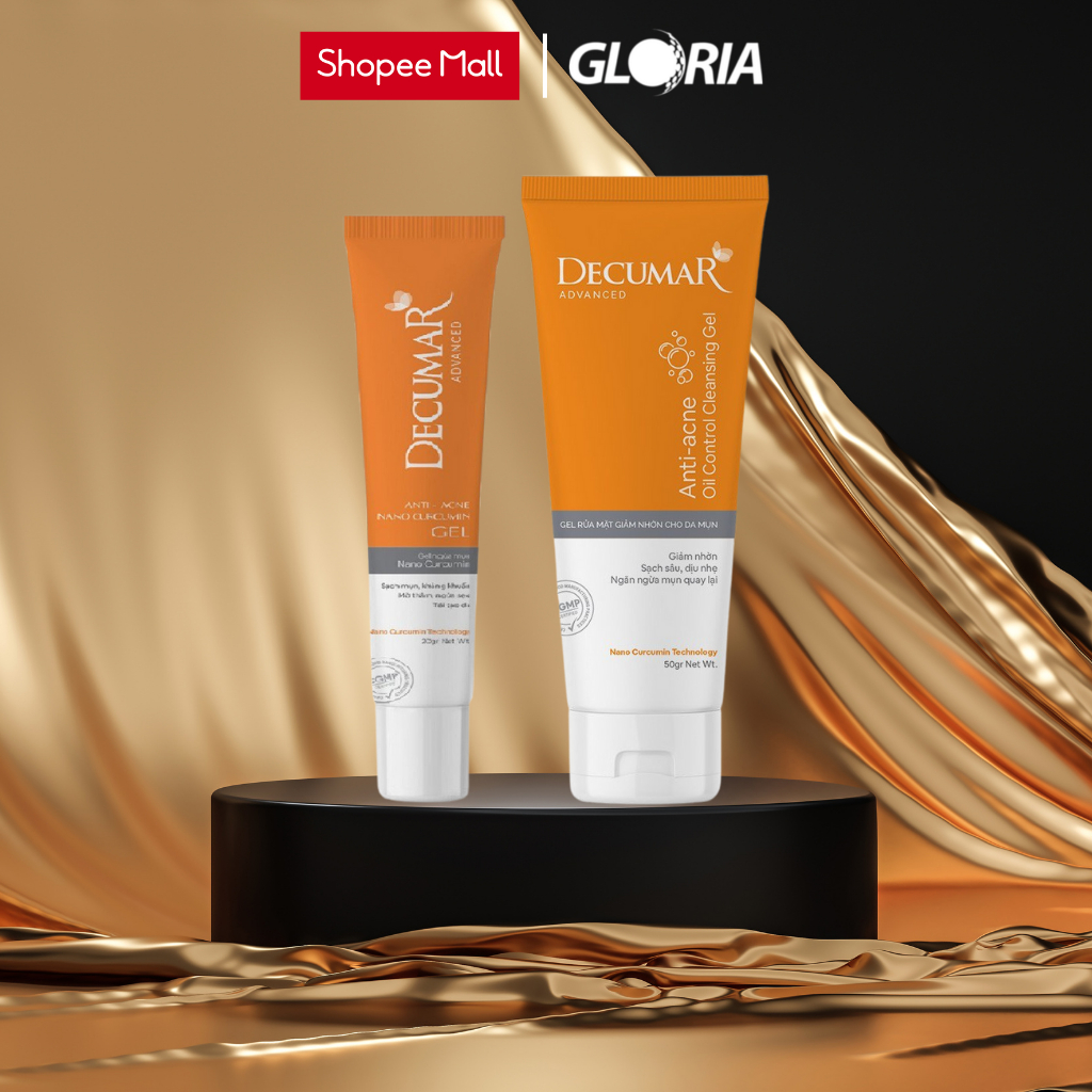Combo gel ngừa mụn Decumar New 20 gram/ tuýp và gel rửa mặt Decumar Clean 50 gram/ tuýp