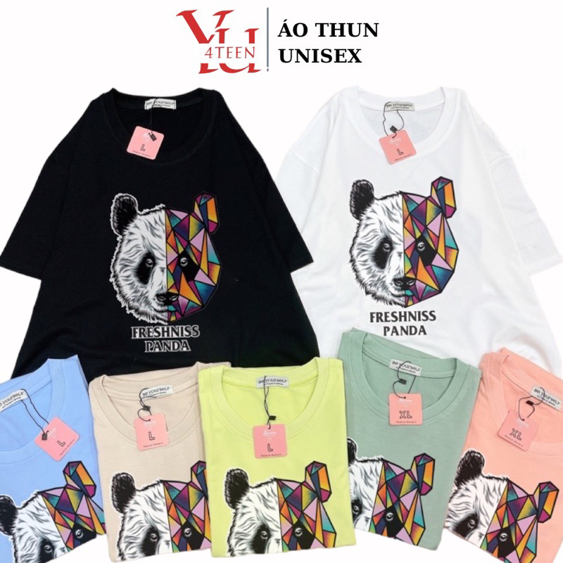 Áo Thun PHÔNG NAM NỮ Tay Ngắn UNISEX in Decal GẤU TRÚC PANDA - Hình chụp thật (Đủ size M-L-XL-XXL BIGSIZE)