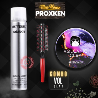 Combo gôm keo xịt tóc butterfly shadow sáp khỉ vol clay siêu cứng siêu giữ nếp