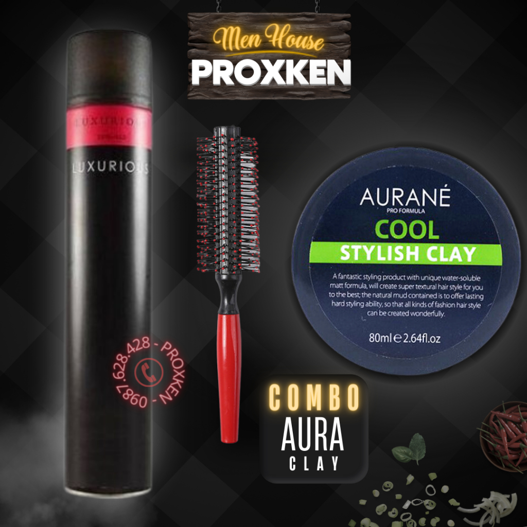COMBO Gôm Sáp Lược LUXURIOUS Sáp Vuốt Tóc Nam AURANE Cool Stylish Clay giá rẻ