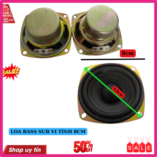 giá 1 đôi loa bass sub vi tính 8 CMcao cấp công suất 50w -  gân mút
