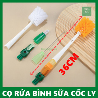 Dụng cụ cọ rửa vệ sinh bình sữa, cốc chén, chai lọ, nắp ren ống hút sữa, cọ rửa bình sữa đa năng 5 in 1