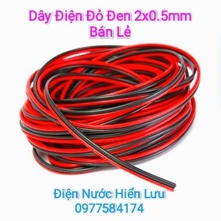 Dây điện đôi 2x0.5mm đỏ đen - 5m/10m
